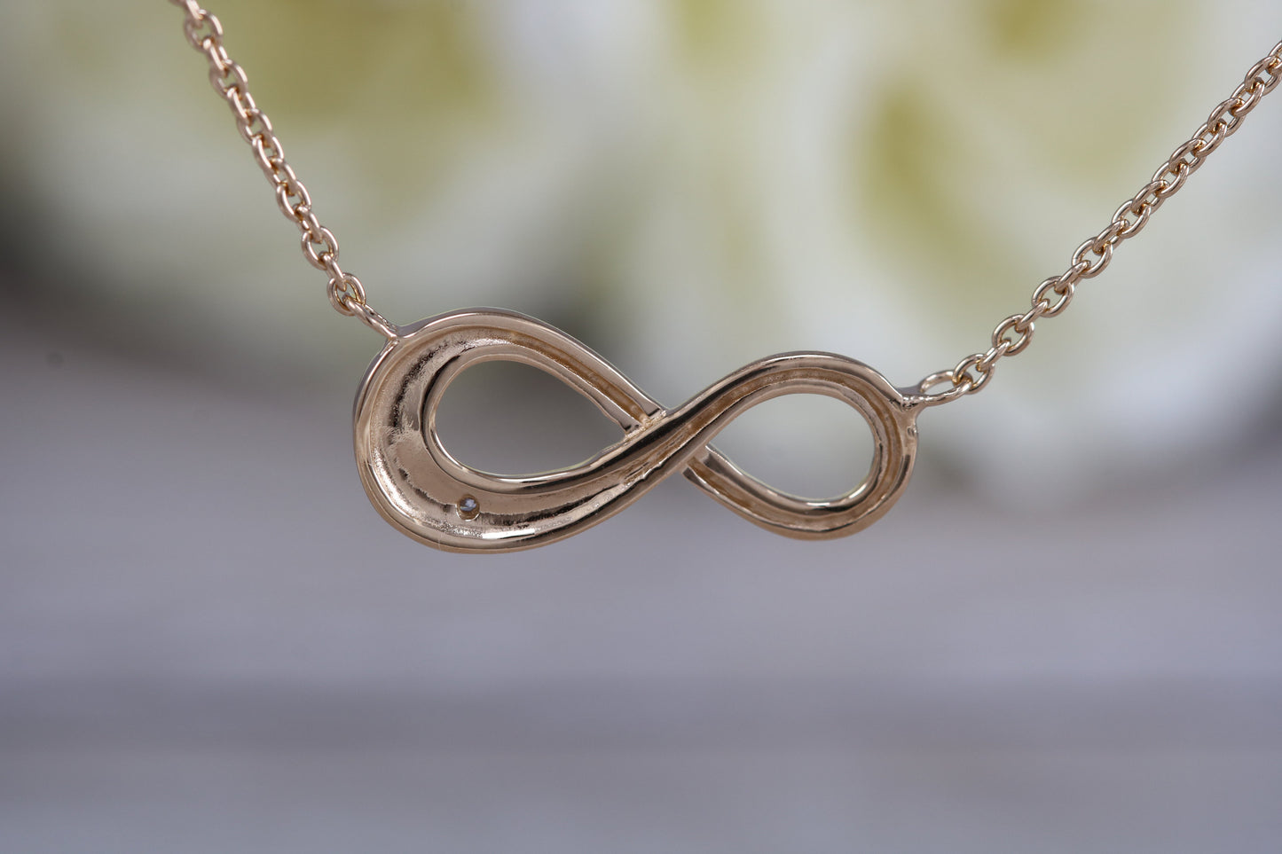Sterling Silver C Z set Infinity Necklace