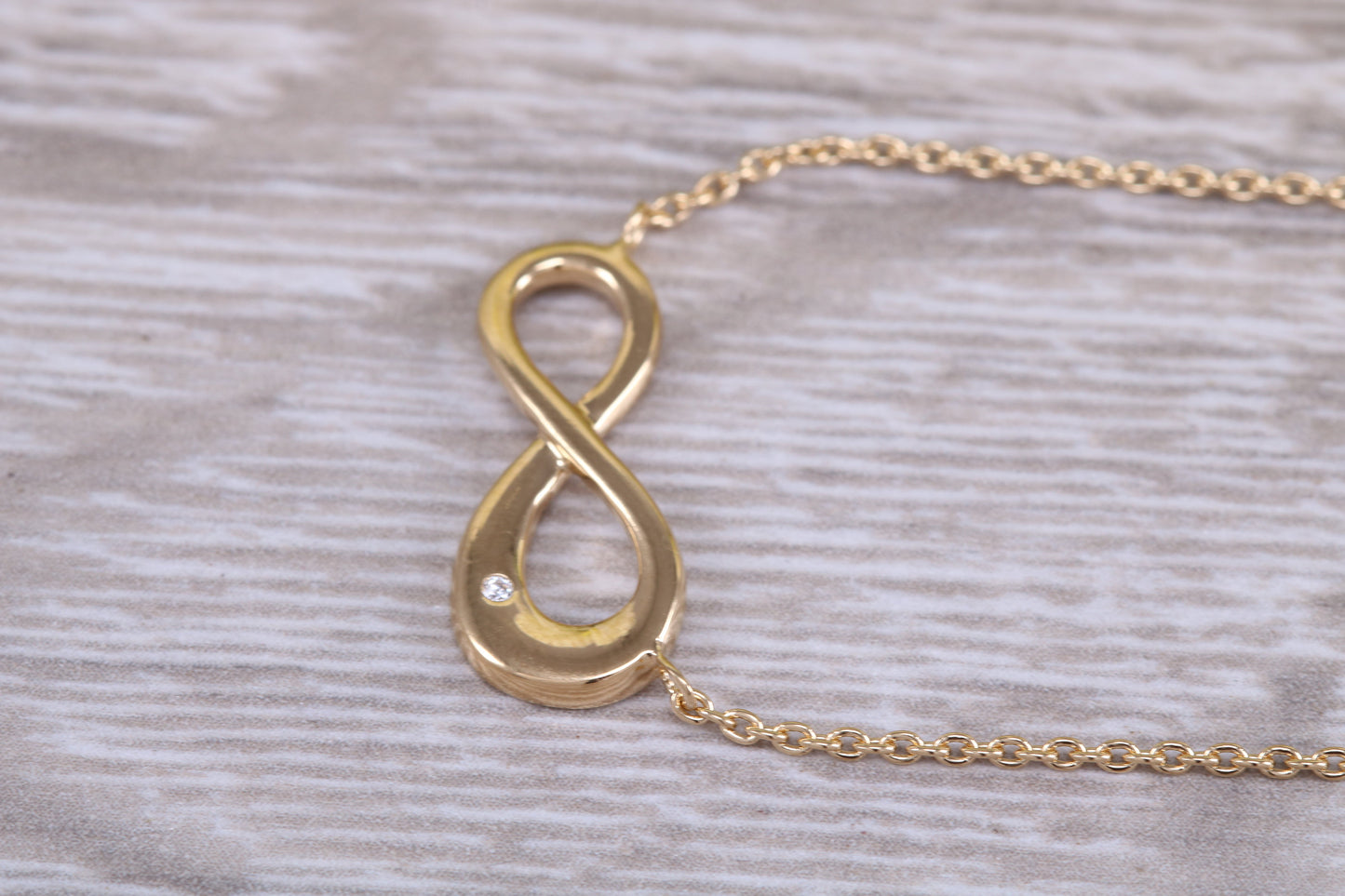 Sterling Silver C Z set Infinity Necklace