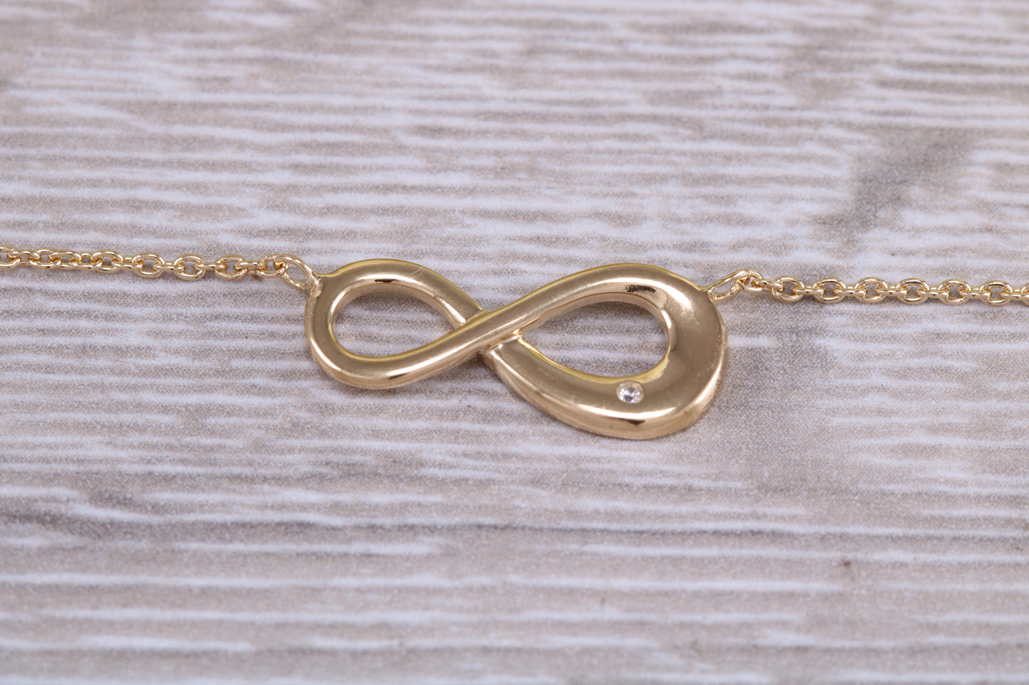 Sterling Silver C Z set Infinity Necklace
