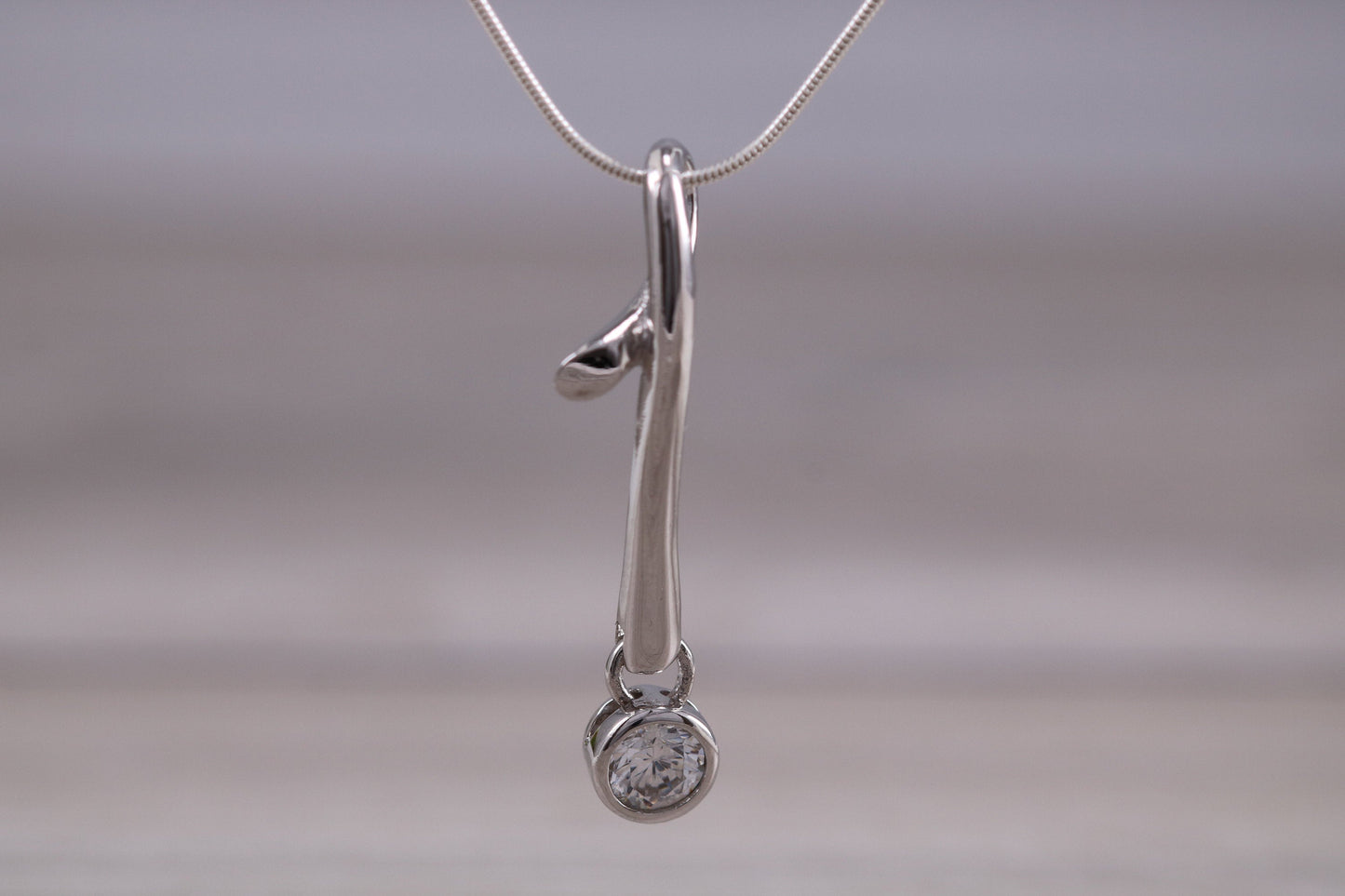 Sterling Silver Solitaire Necklace