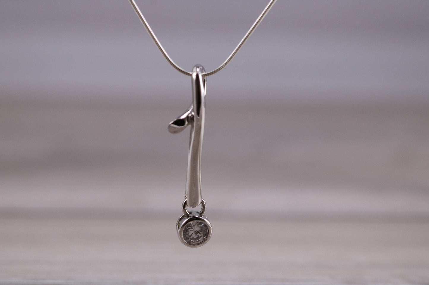 Sterling Silver Solitaire Necklace