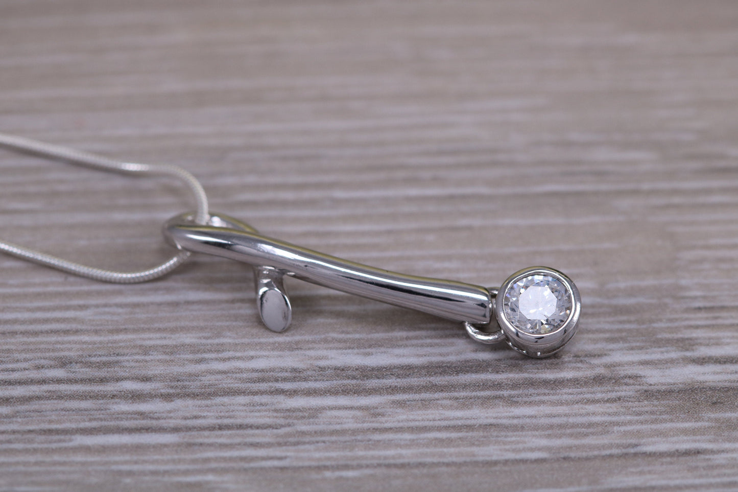 Sterling Silver Solitaire Necklace