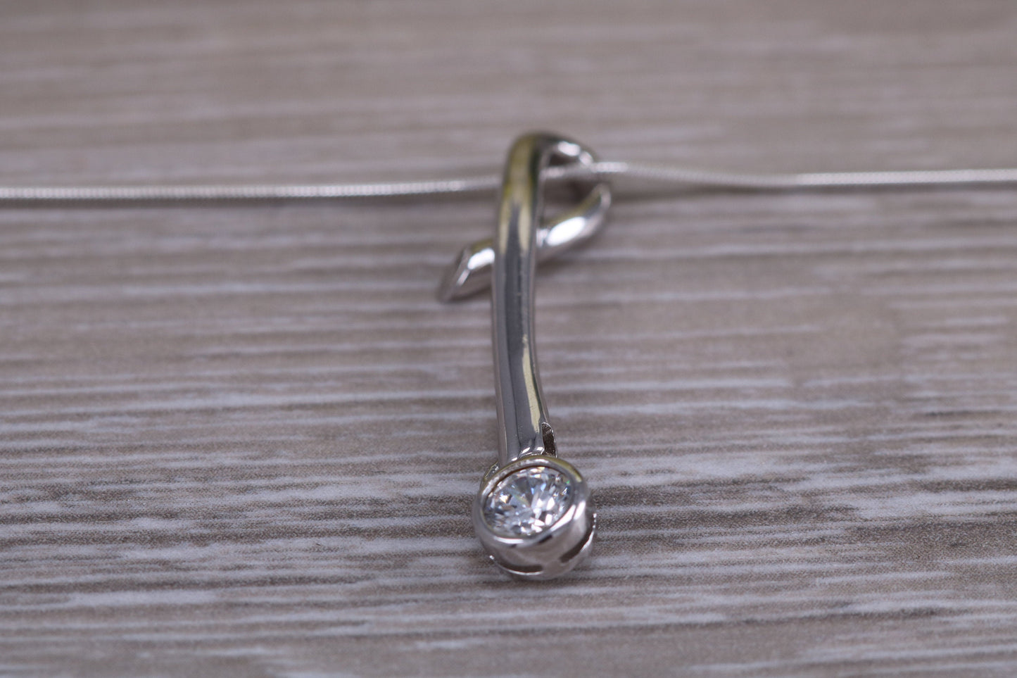 Sterling Silver Solitaire Necklace