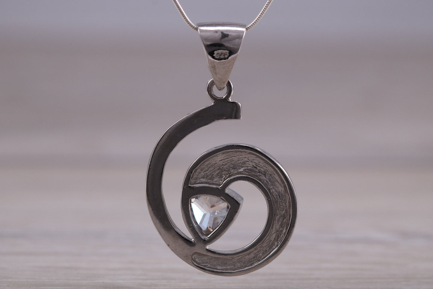 Dressy Swirl C Z set Sterling Silver Necklace
