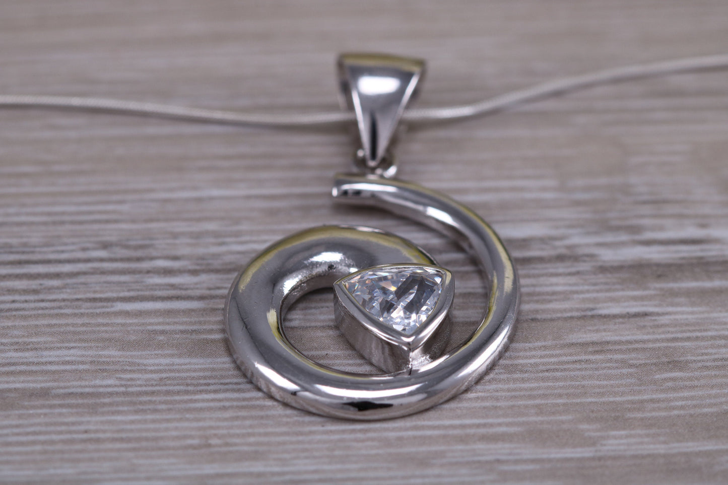 Dressy Swirl C Z set Sterling Silver Necklace