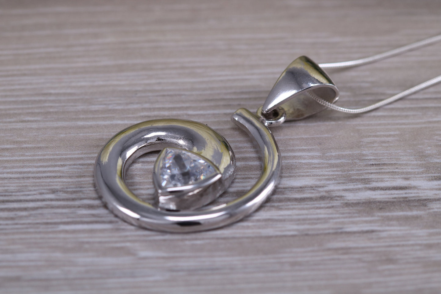 Dressy Swirl C Z set Sterling Silver Necklace