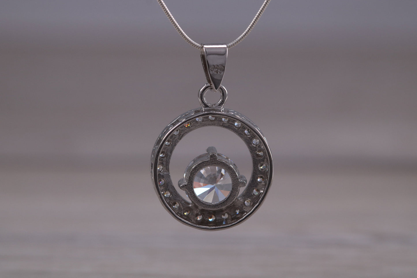 Dressy C Z set Sterling Silver Necklace