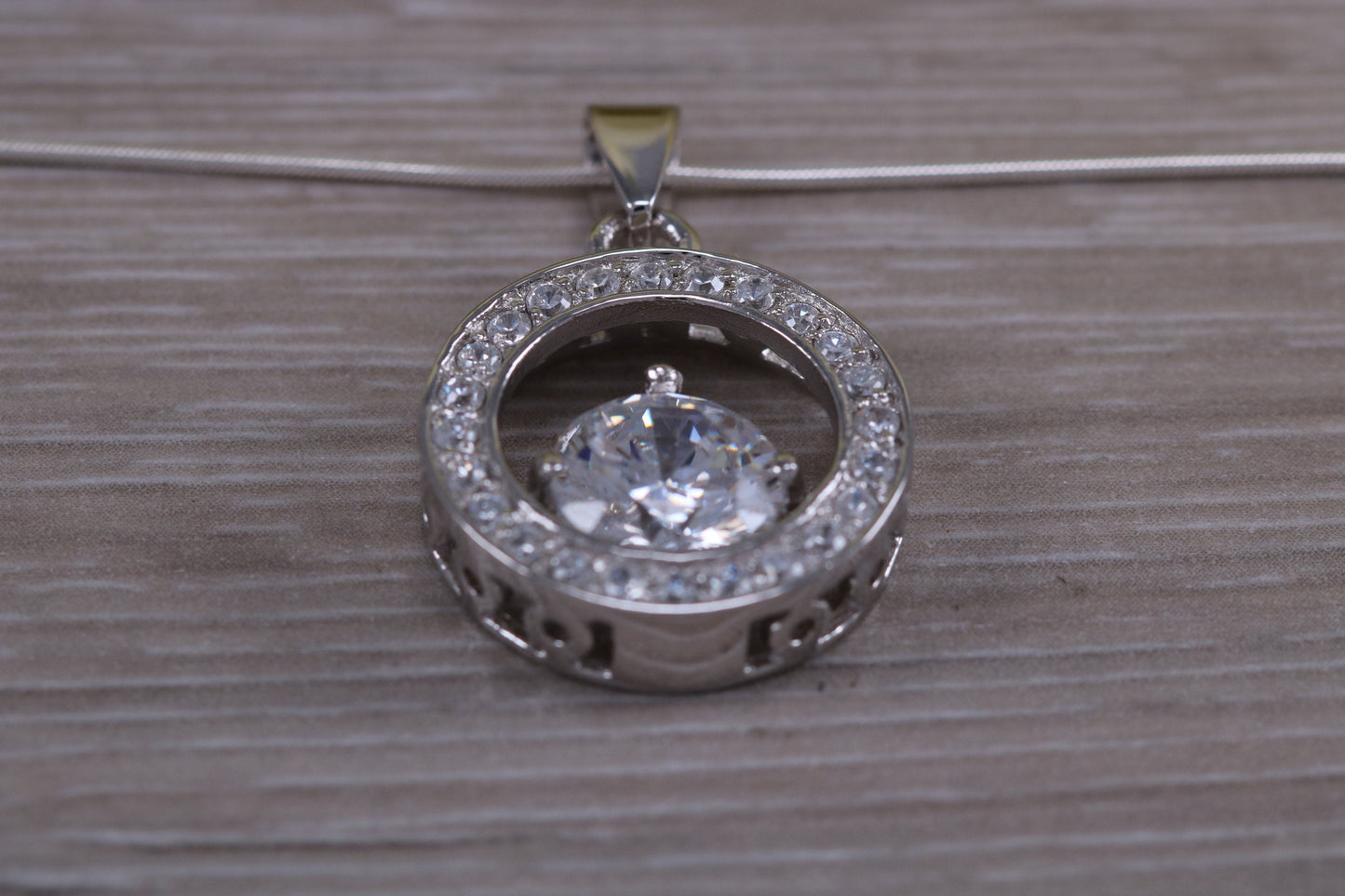 Dressy C Z set Sterling Silver Necklace