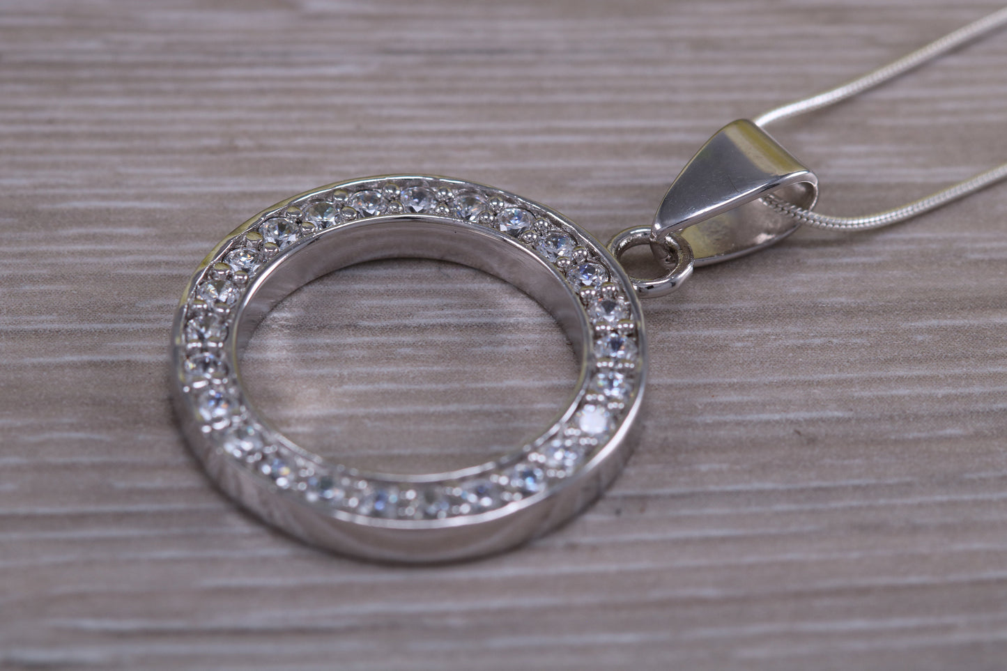 Sterling Silver C Z set Necklace