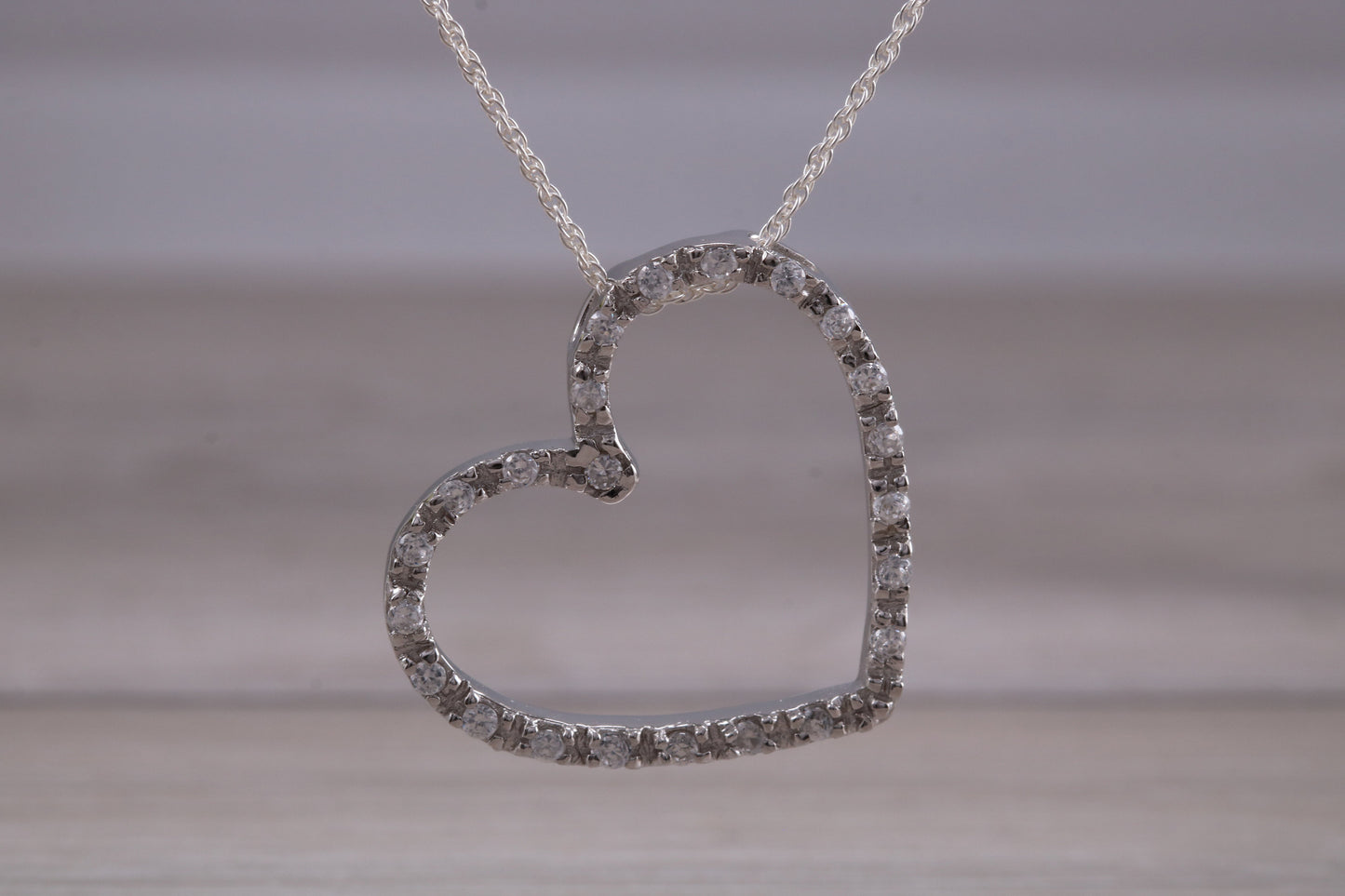Silver Large Love Heart Necklace