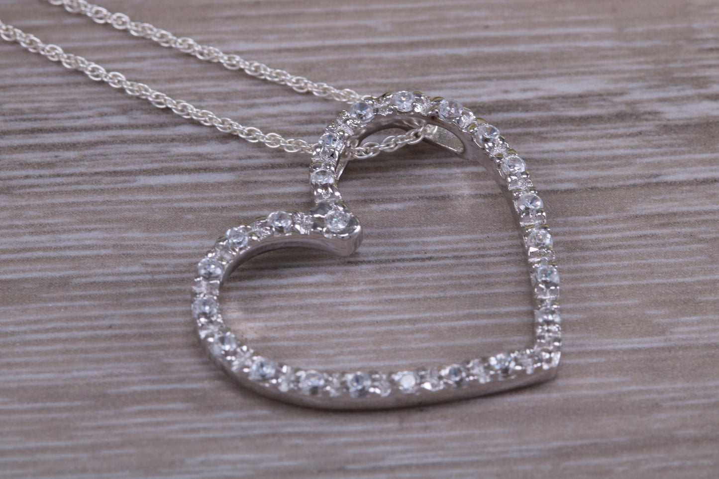 Silver Large Love Heart Necklace