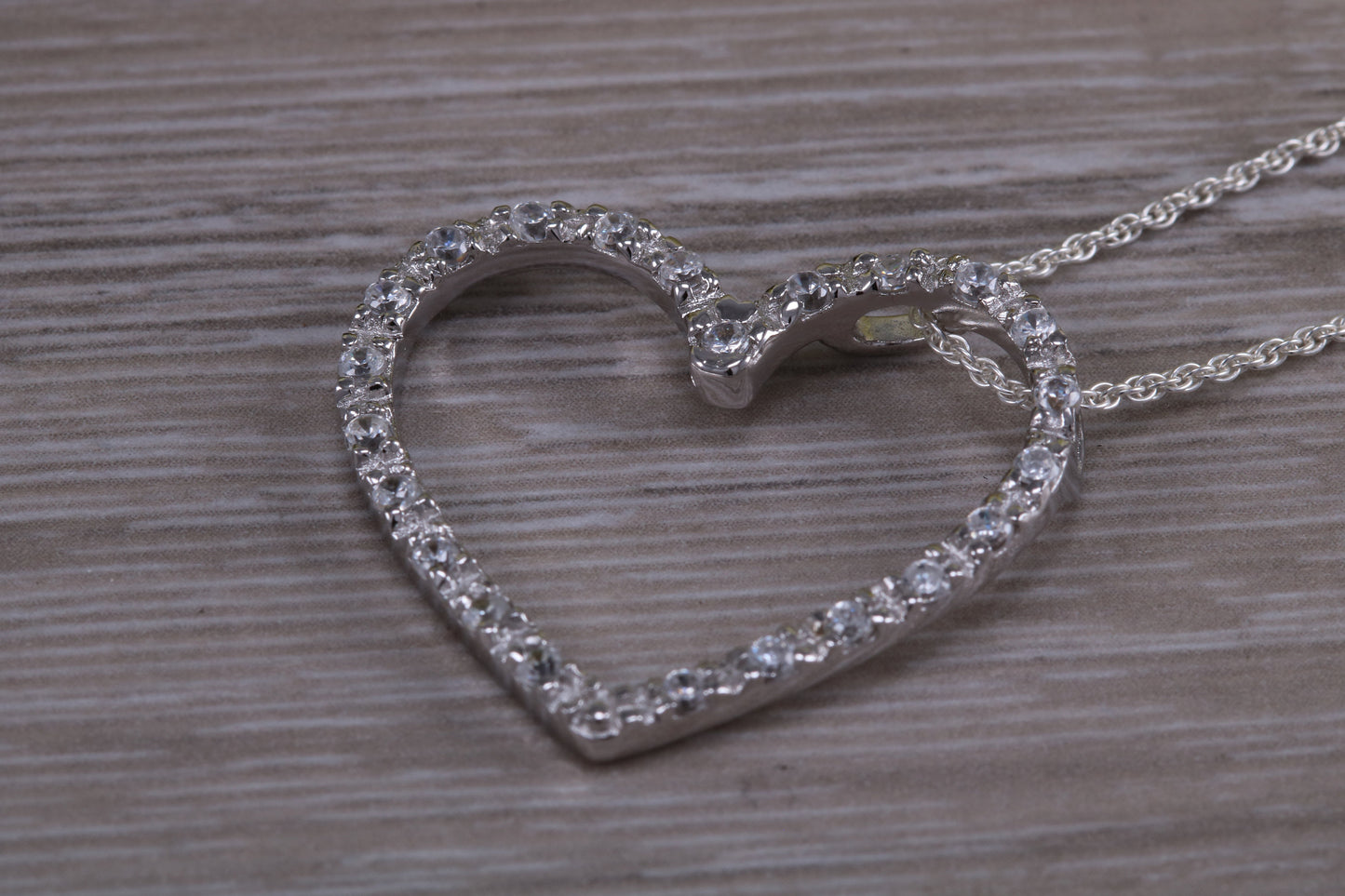 Silver Large Love Heart Necklace
