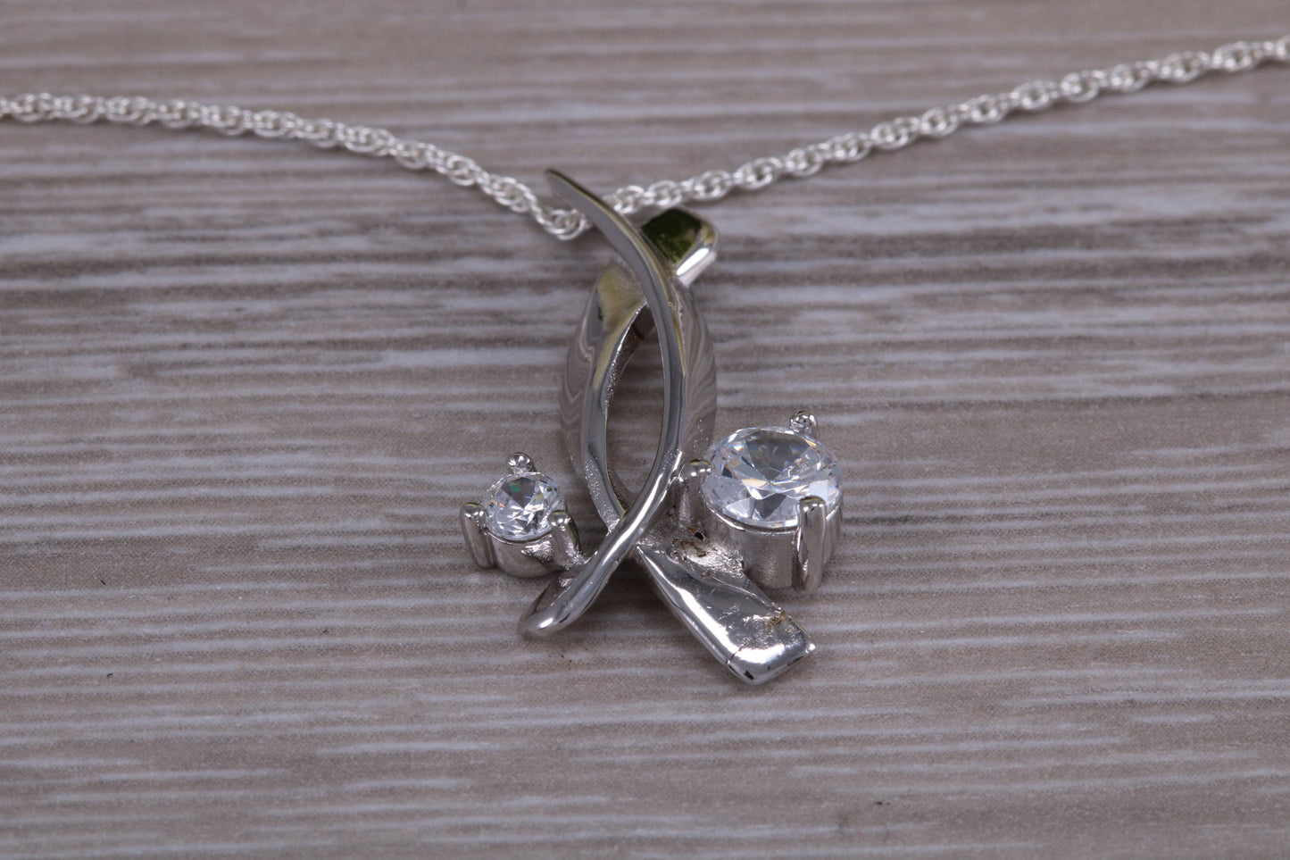 Sterling Silver C Z set Necklace
