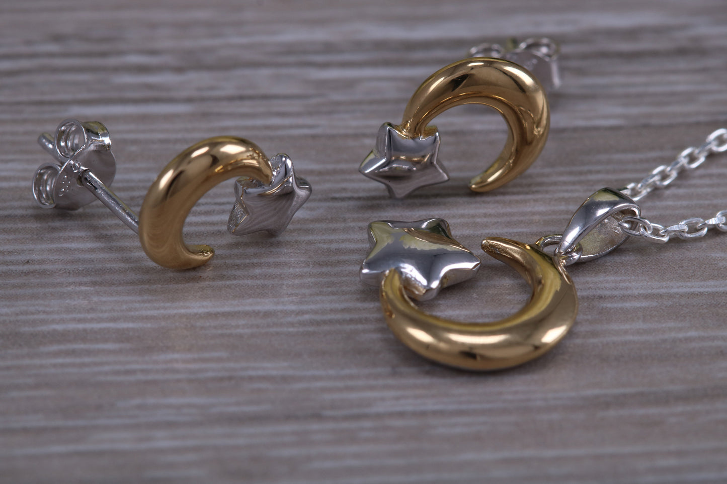 Stud Earrings and Matching Necklace