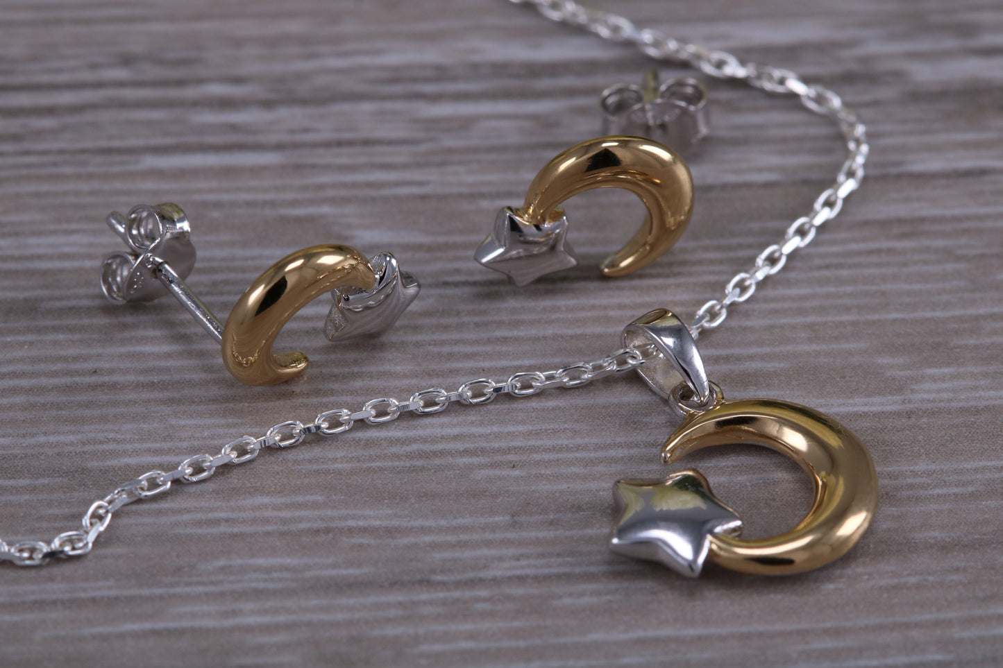 Stud Earrings and Matching Necklace