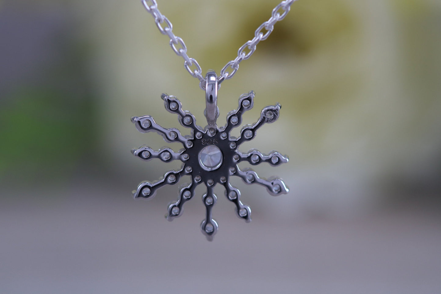 Stunning Cluster Necklace in Sterling Silver