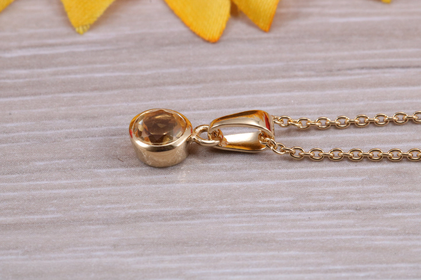Sterling Silver Real Citrine Earrings and Matching Necklace