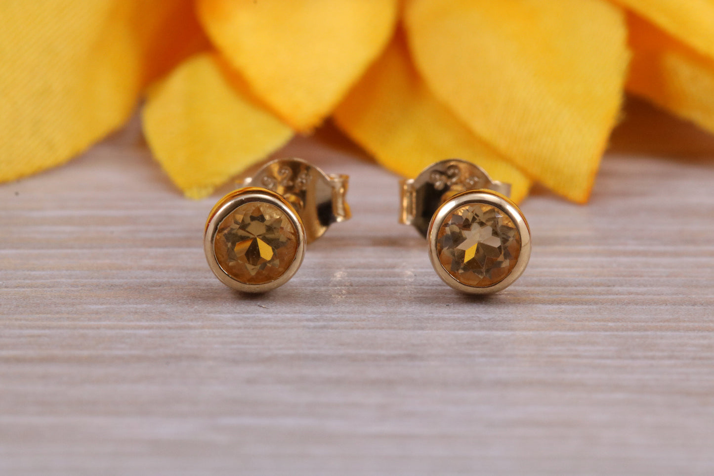 Sterling Silver Real Citrine Earrings and Matching Necklace