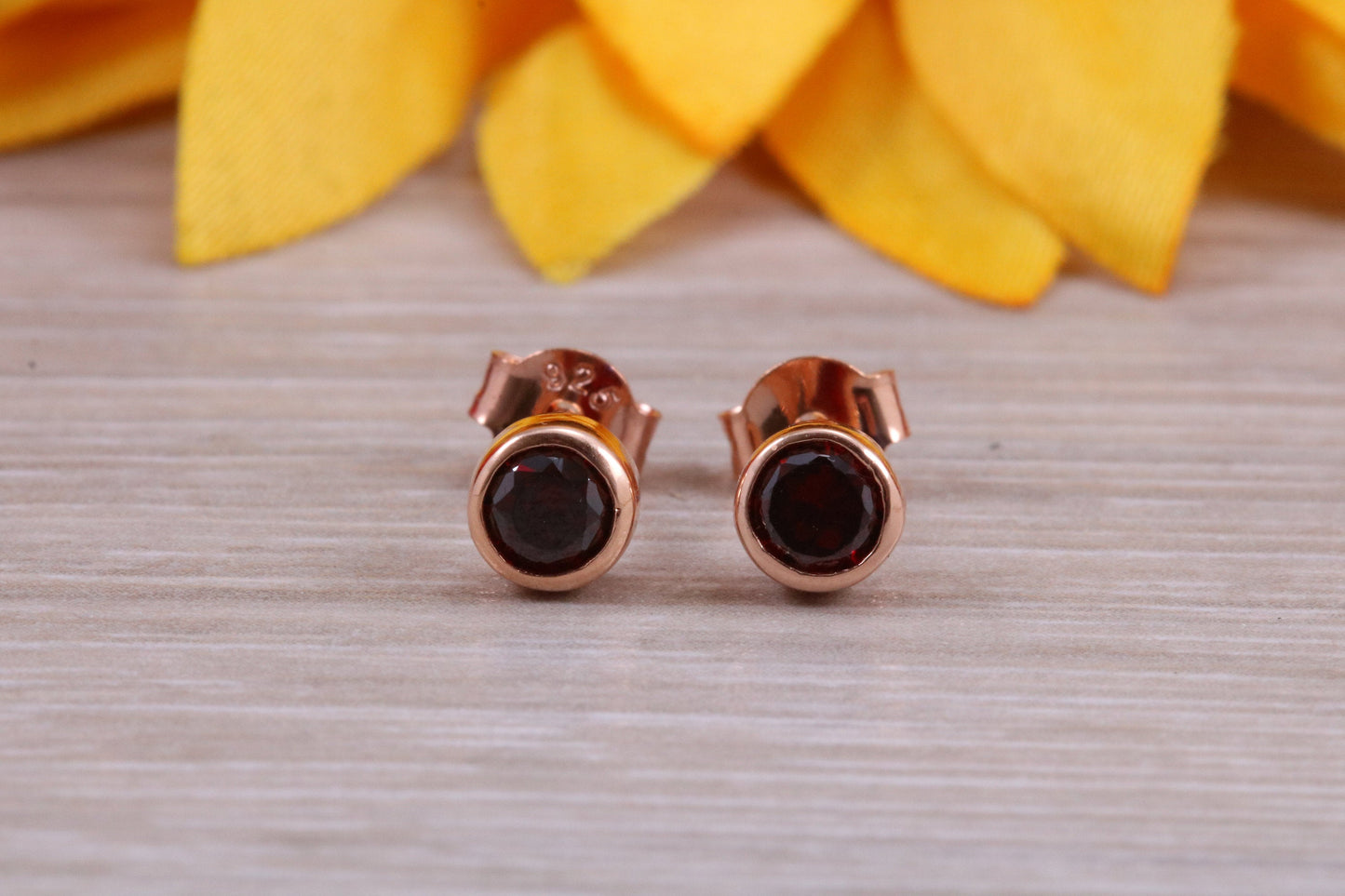 Sterling Silver Real Garnet Earrings and Matching Necklace