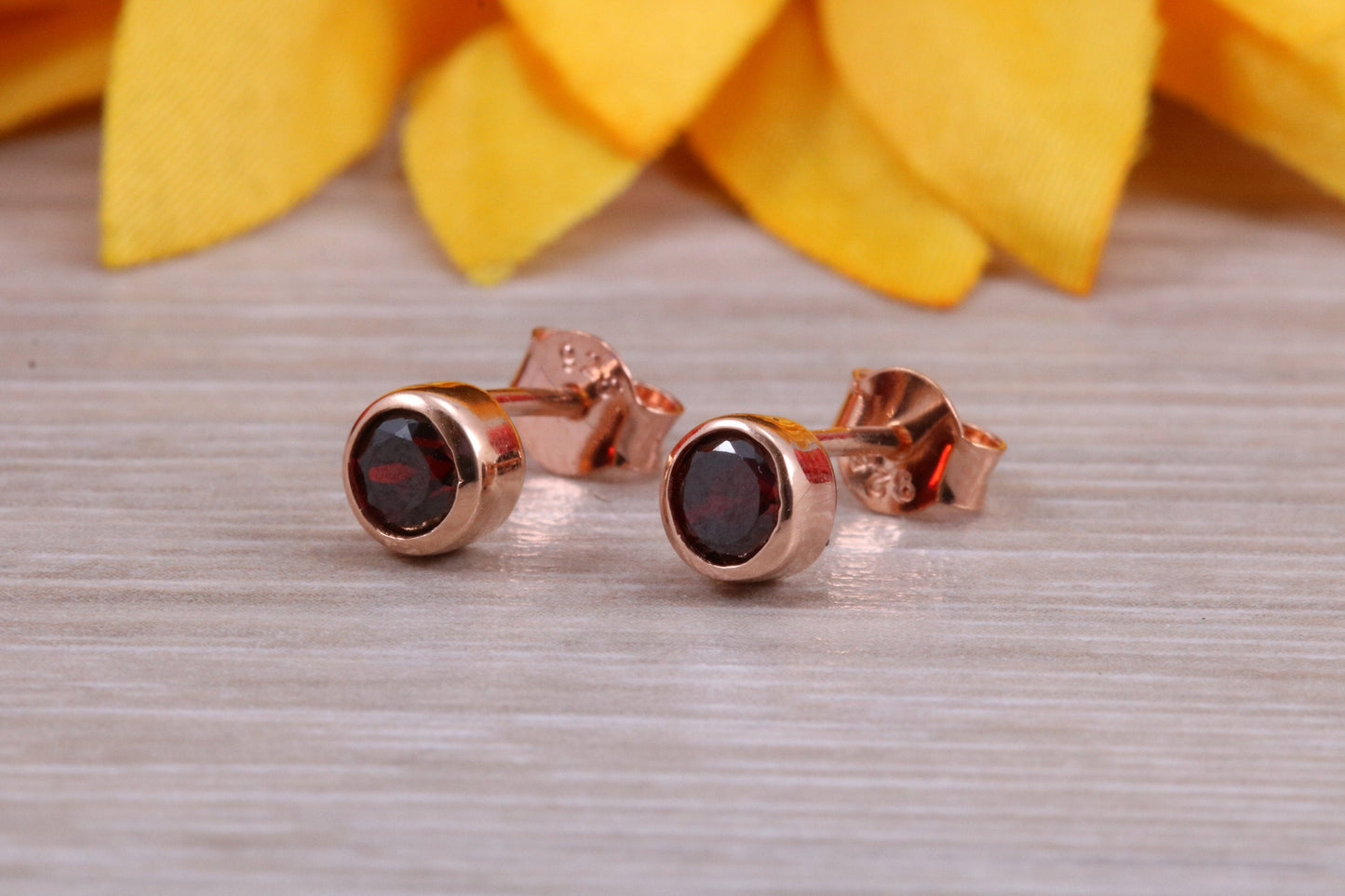 Sterling Silver Real Garnet Earrings and Matching Necklace