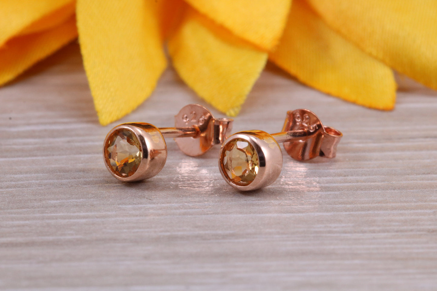 Sterling Silver Real Citrine Earrings and Matching Necklace