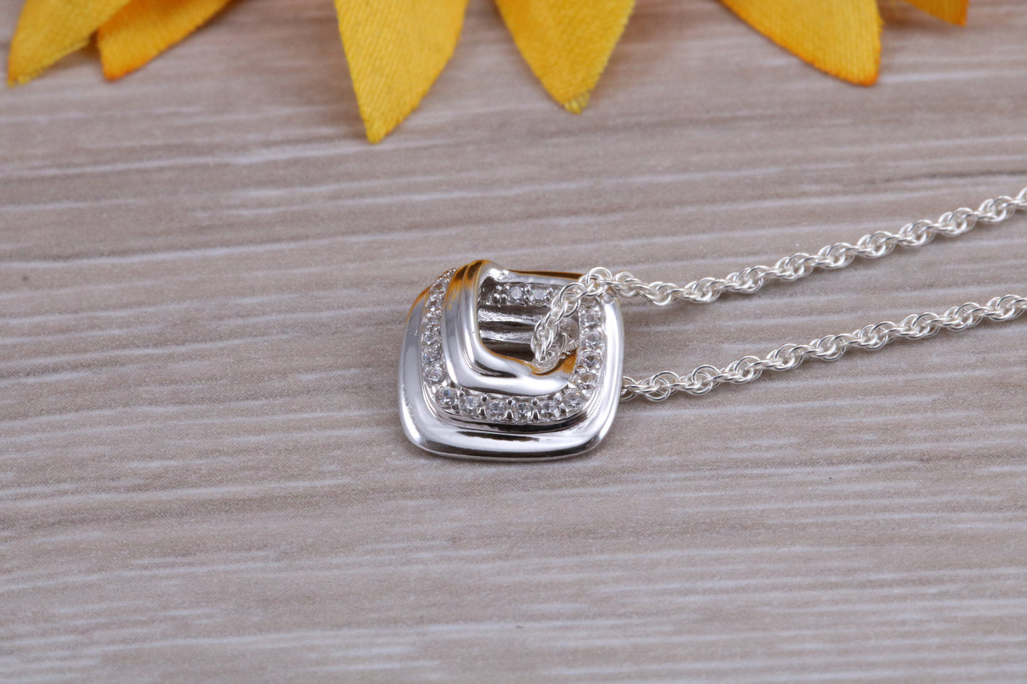 Sterling Silver Stud Earrings with Matching Necklace