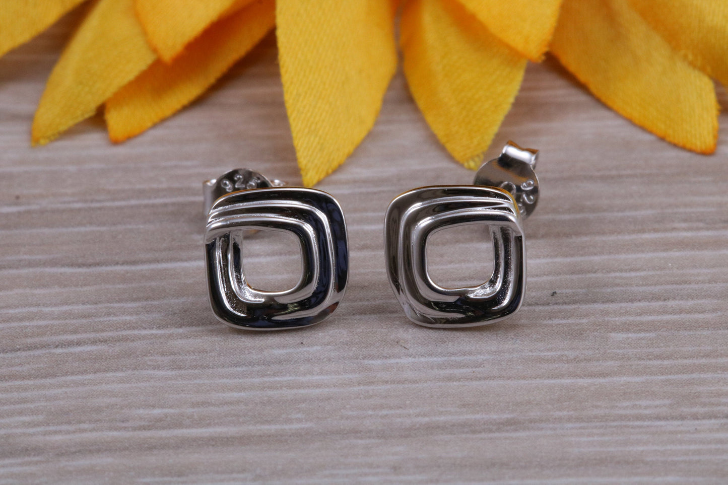 Sterling Silver Stud Earrings with Matching Necklace