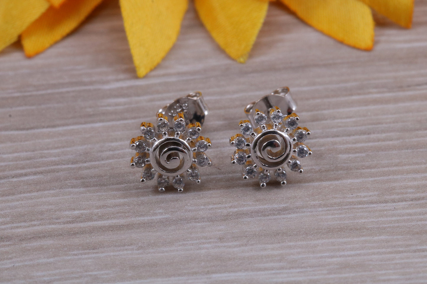 Sterling Silver Matching Ring, Studs Earrings and Necklace Set