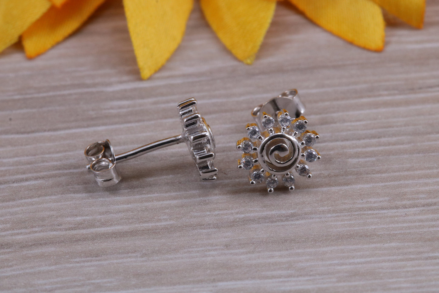 Sterling Silver Matching Ring, Studs Earrings and Necklace Set