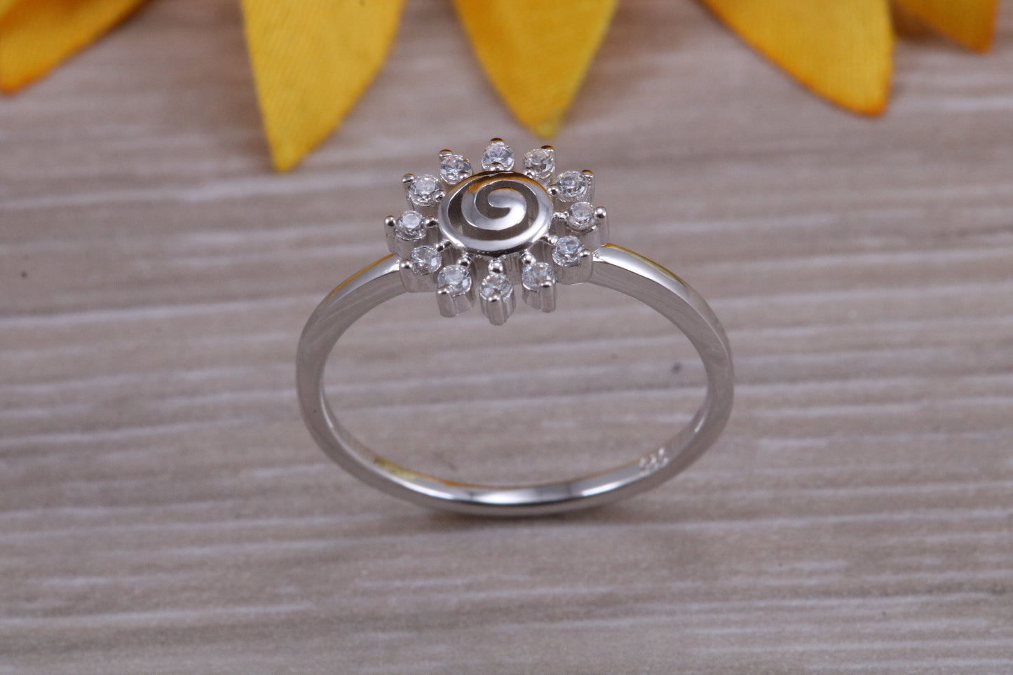 Sterling Silver Matching Ring, Studs Earrings and Necklace Set