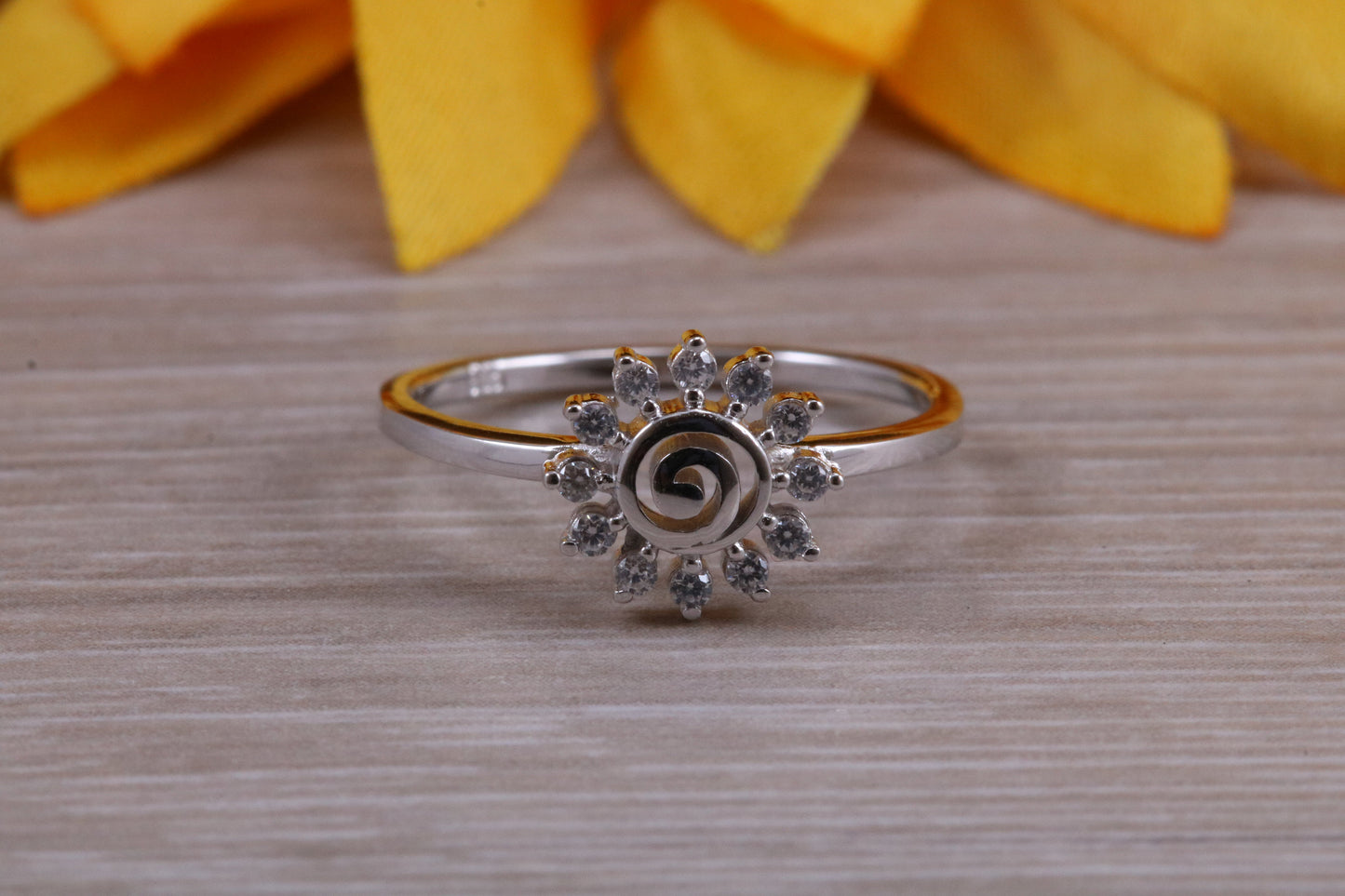 Sterling Silver Matching Ring, Studs Earrings and Necklace Set