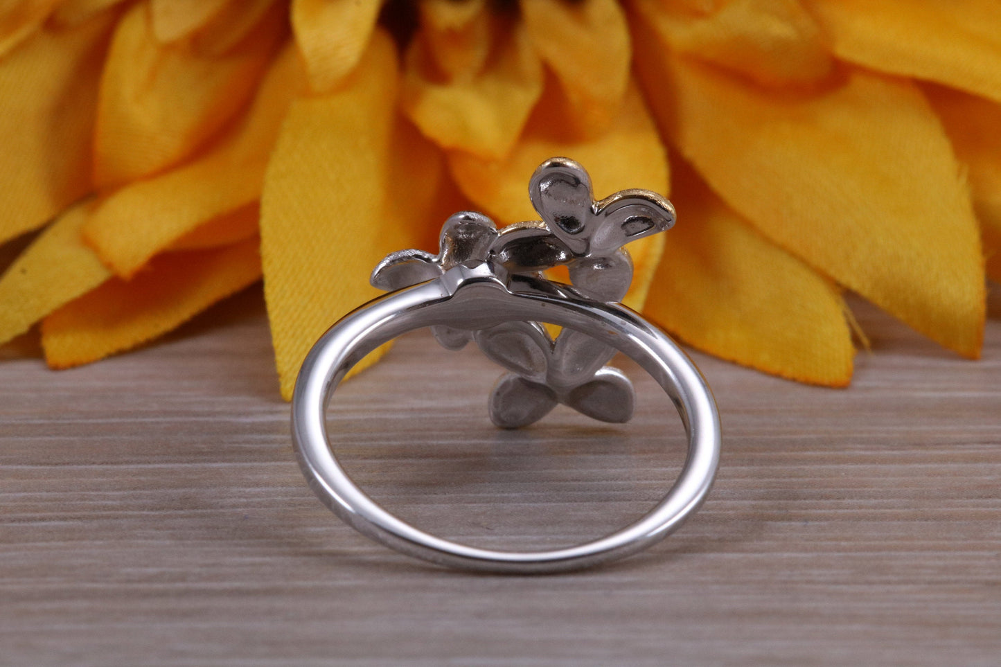 Sterling Silver two tone set with Ring, Earrings and Necklace