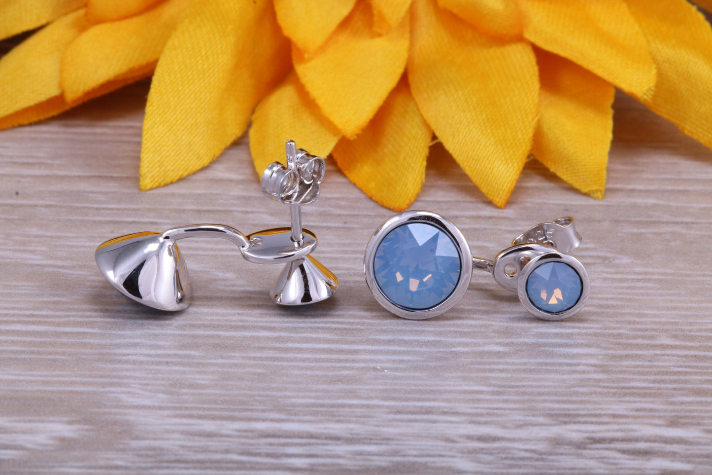 Sterling Silver Two in One Cyclamen Opal Stud Earrings Or Dropper Earrings