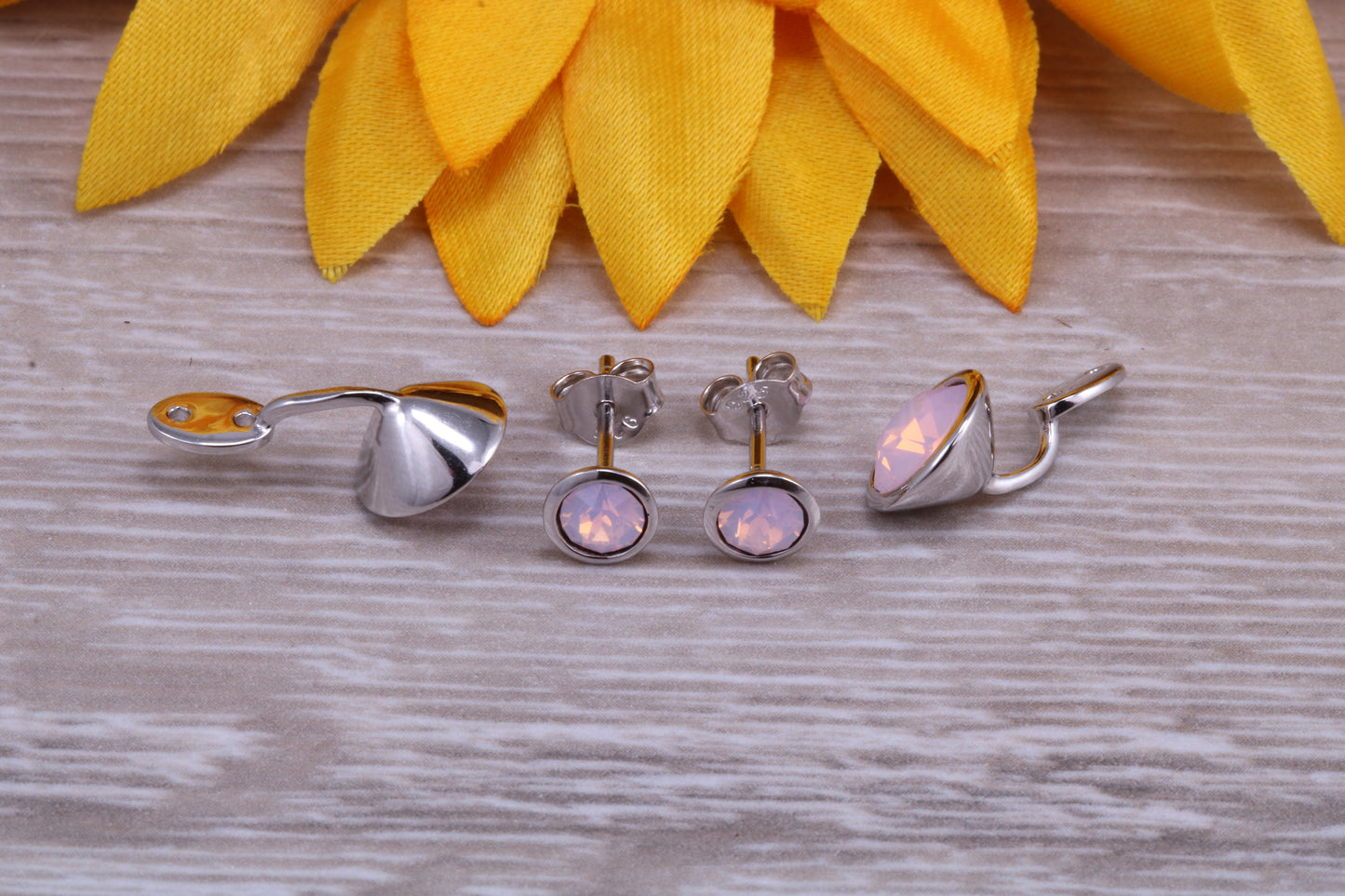 Sterling Silver Two in One Rose water Opal Stud Earrings or Dropper Earrings