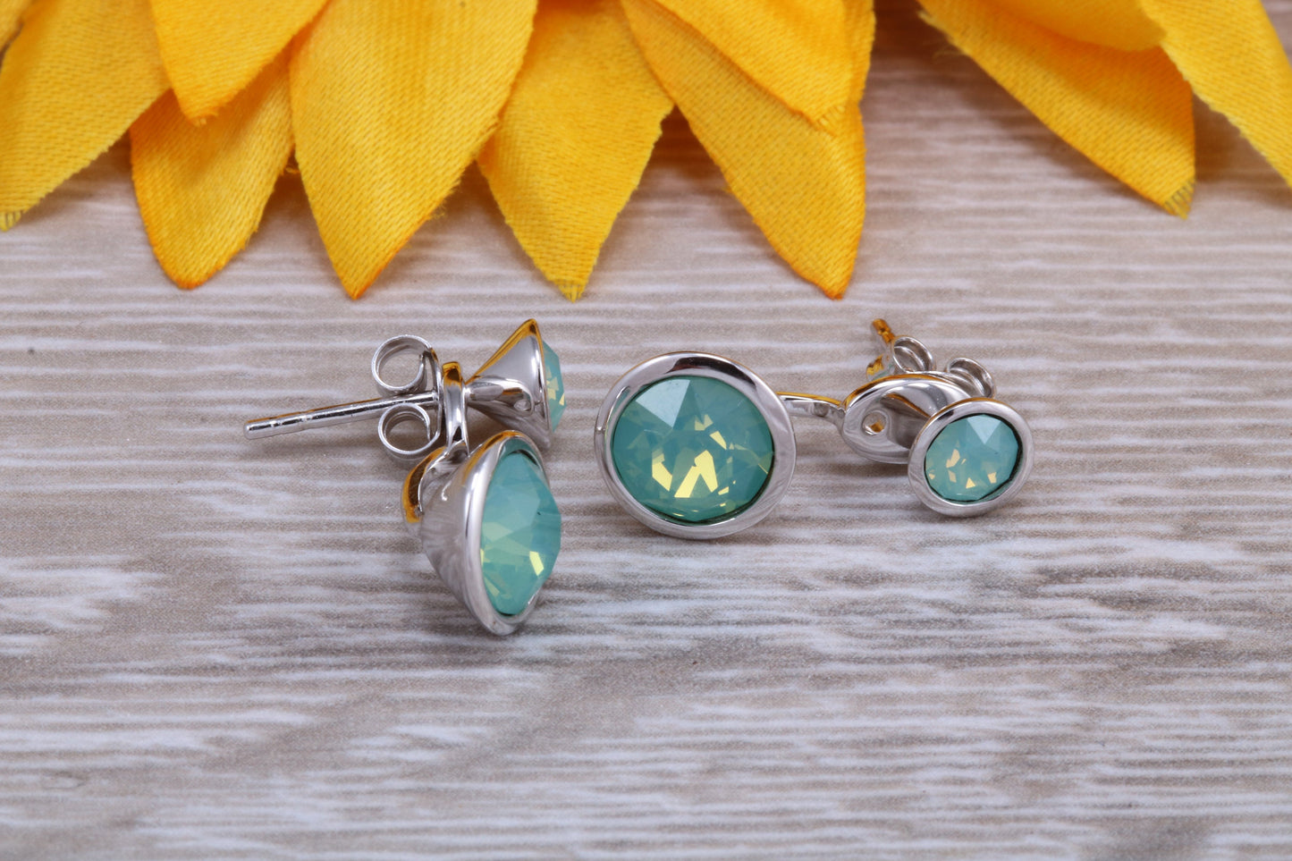 Sterling Silver Two in One Air Blue Opal Stud Earrings or Dropper Earrings