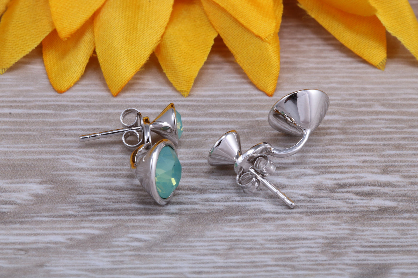 Sterling Silver Two in One Air Blue Opal Stud Earrings or Dropper Earrings