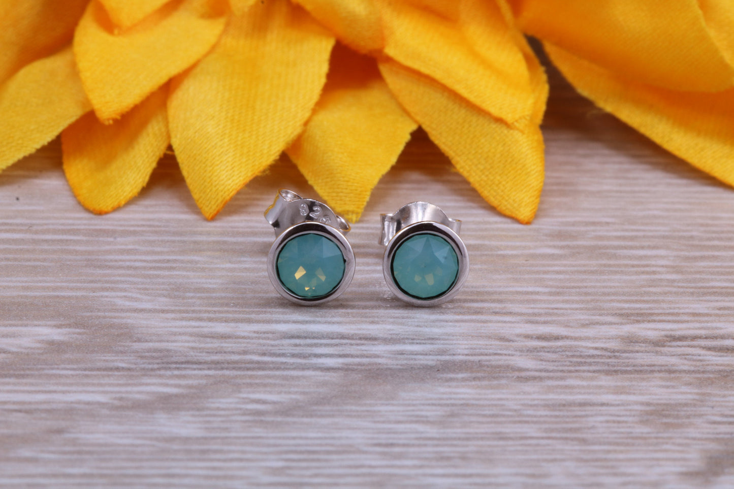 Sterling Silver Two in One Air Blue Opal Stud Earrings or Dropper Earrings