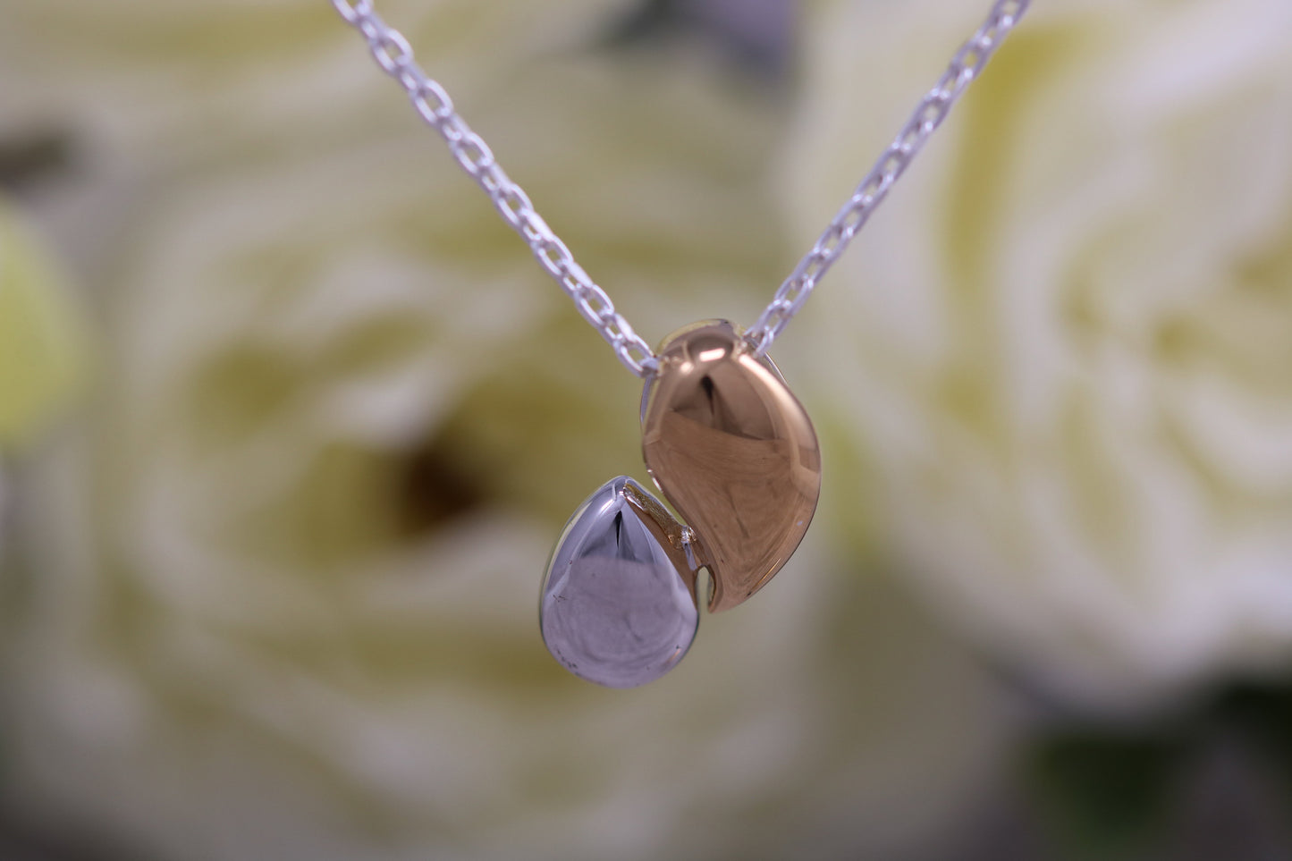 Sterling Silver Two Tone Set Earrings With Matching Necklace