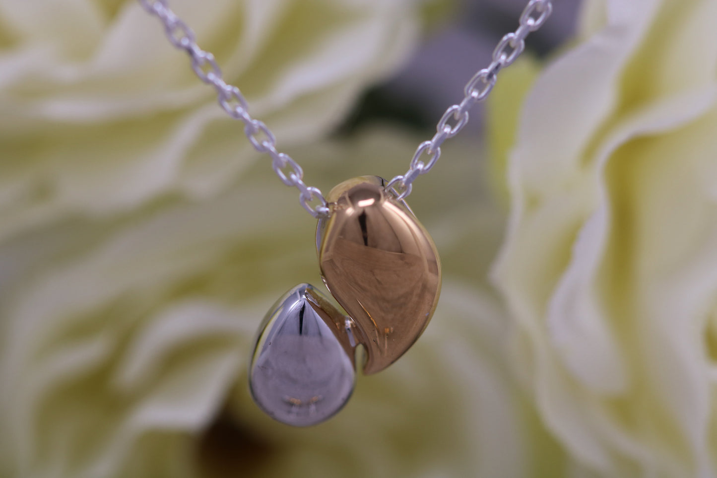 Sterling Silver Two Tone Set Earrings With Matching Necklace