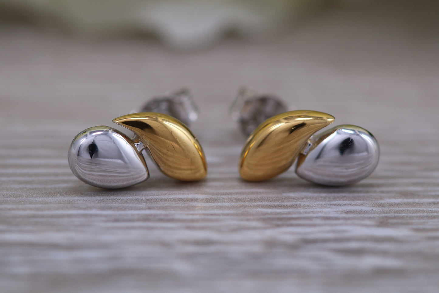 Sterling Silver Two Tone Set Earrings With Matching Necklace
