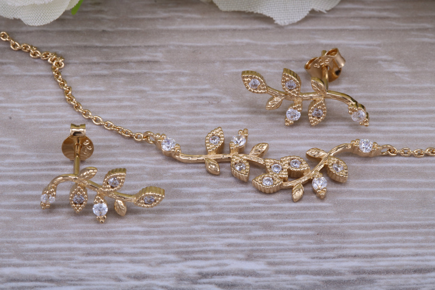 Sterling Silver Matching stud Earrings and Necklace