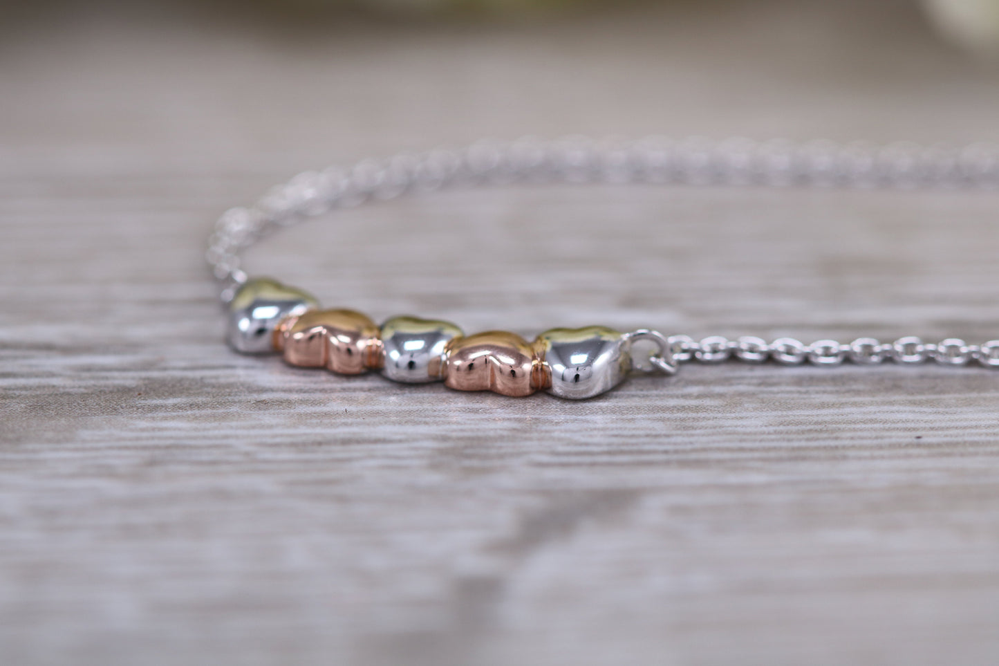 Silver Two Tone Love Hearts Necklace