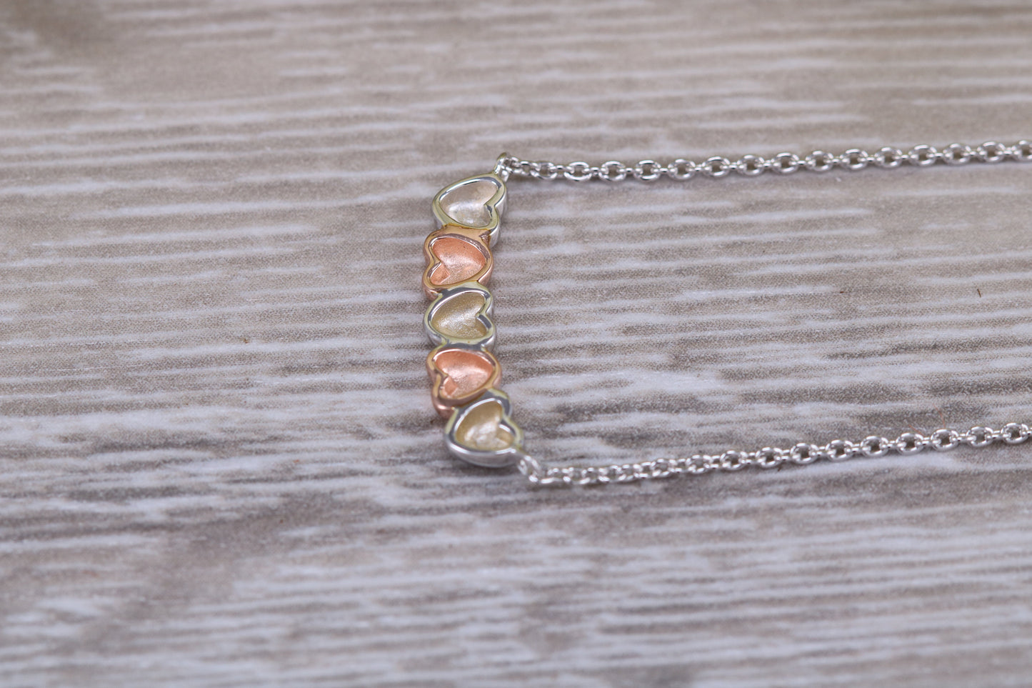 Silver Two Tone Love Hearts Necklace