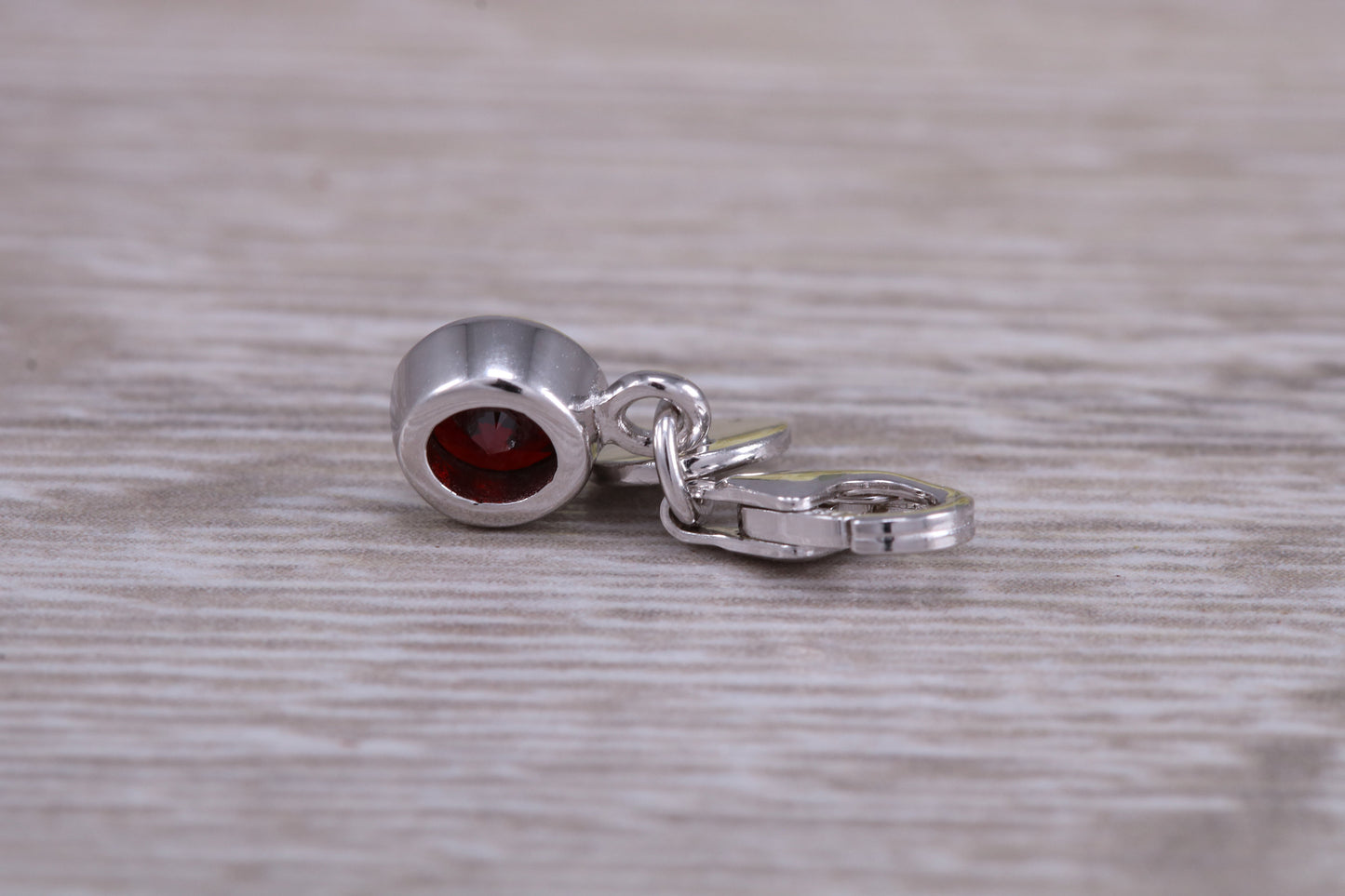 Sterling Silver January Garnet Birthstone Charm