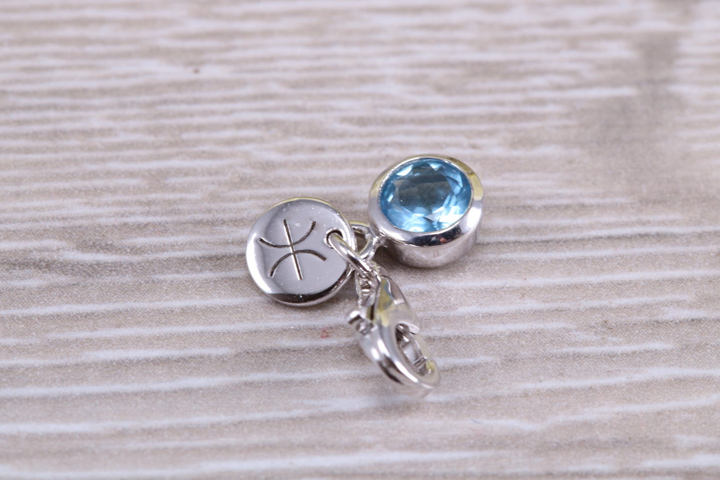 Sterling Silver Aquamarine Birthstone Charm