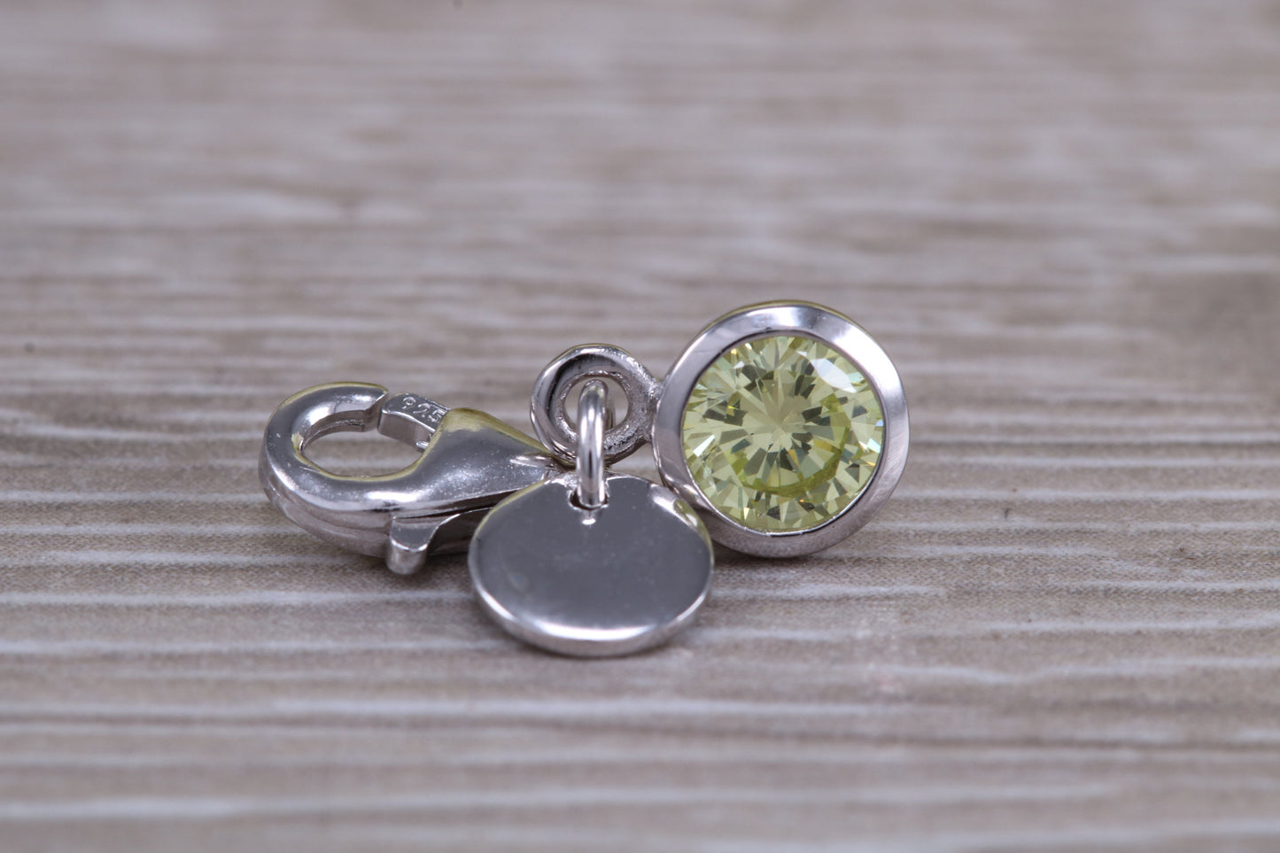 Sterling Silver August Peridot Birthstone Charm