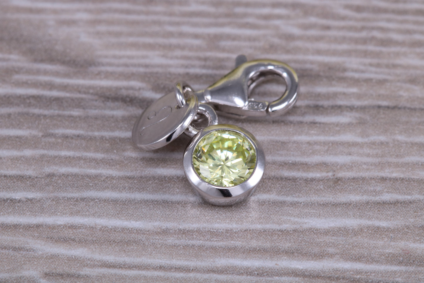 Sterling Silver August Peridot Birthstone Charm