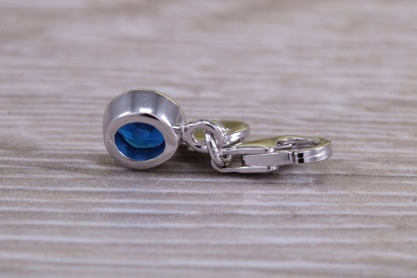 Sterling Silver September Sapphire Birthstone Charm