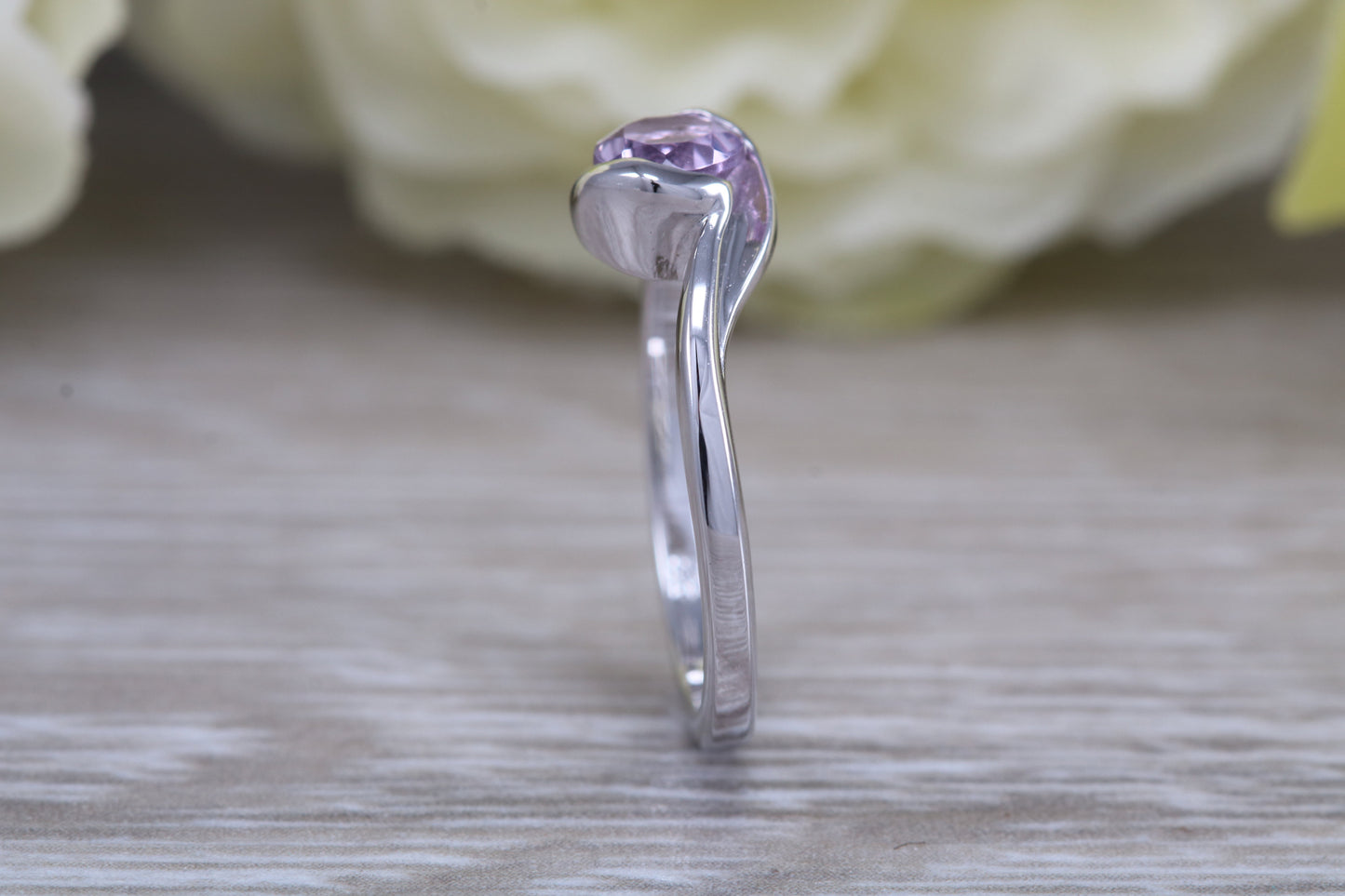 Sterling Silver February Real Amethyst Birthstone Ring