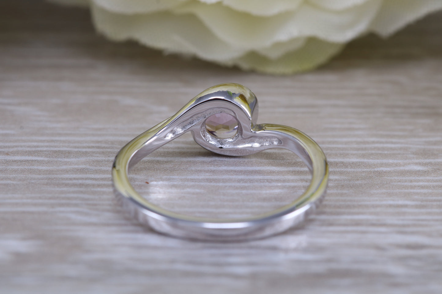 Sterling Silver February Real Amethyst Birthstone Ring
